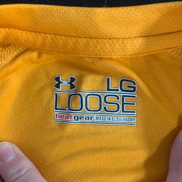 Under Armour Men's Vibrant Orange Tee with Gray Accents - Picture 2 of 4